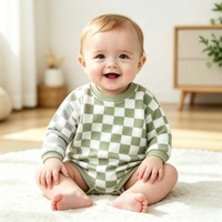 Fabriek Groothandel Zomer Lente Nieuw Ontwerp Zachte Katoenen Stof Baby Romper Unisex Peuterkleding