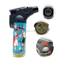 PQ-003 Meilleure vente Briquet torche électronique en plastique pour cigarettes à gaz, avec étiquette PVC élégante, pour cigarettes électroniques