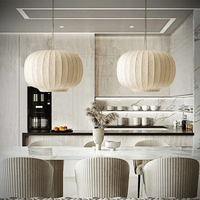 Lampes suspendues LED en tissu AB Nordic Wabi Sabi pour salle à manger, bar, chambre, restaurant, décoration intérieure, lustre suspendu