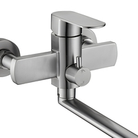 Mitigeur de douche thermostatique à long col pour hôtel, en acier inoxydable 304