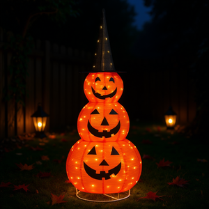 Halloween <b>Pumpkin</b> Stack Light 5ft LED <b>Decorations</b> Outdoor Indoor Halloween <b>Decor</b> Premium Quality IP44 Waterproof - Product Image 2