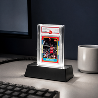 Boîte de présentation SHP personnalisée pour cartes gradées 35pt, en acrylique avec éclairage LED et base magnétique, pour collection de slabs PSA BGS CGC SGC