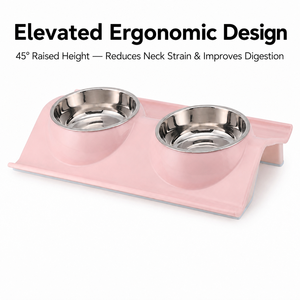 Double Stainless Steel Eco-Friendly Elevated Pet Bowl <strong>Raised</strong> <strong>Dog</strong> Food <strong>Feeder</strong> with Plastic Bowl Dispenser Indoor Use - Product Image 4