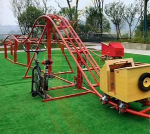 人間のペダル式ジェットコースター子供用ミニ裏庭スピニングローラーコースター - Product Image 3