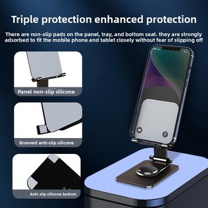 Wholesale Portable Aluminum Alloy Phone Stand <strong>Lazy</strong> Folding Design for Live Streaming Tablet and <strong>Mobile</strong> Phone <strong>Holder</strong> - Product Image 4