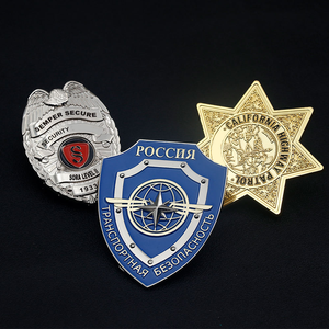 Fabricant d'insignes d'uniforme de sécurité gravés vierges en métal personnalisés bon marché Portefeuille d'insignes de logo de <span class=keywords><strong>garde</strong></span> - Product Image 3