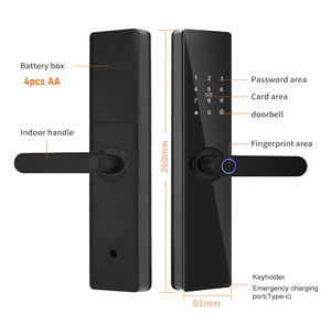 TYSH 9 Languages <b>Smart</b> Door <b>Lock</b> WiFi Tuya App Remote Control Fingerprint Digital Keypad NFC Code 5050 Mortise Aluminum/Wood TYS - Product Image 3