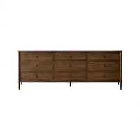 Commode de luxe 9 tiroirs en bois de style américain pour chambre et salon, avec espace TV