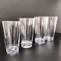 Verre à boire réutilisable en plastique transparent pour bière, cocktail, pintes, thé glacé, pour hôtel |   Sans BPA, incassable, léger