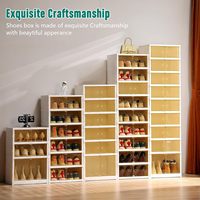 Organizador para Armario o Entrada, Zapatero Plegable con Puertas, Armario Apilable para Almacenamiento de Zapatos con Tapas para Sala de Estar