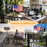 Drapeau de moto personnalisé en polyester durable et imperméable, fait main, pour porte-bagages arrière, décoration de rallye de club de motards