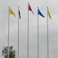 Mât de drapeau conique rond en acier inoxydable/aluminium, durable et étanche, avec anse interne