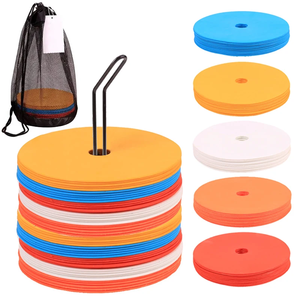 10 cônes plats de football, disques de marquage, aides d'entraînement de haute qualité pour le football et le basketball, équipement d'entraînement sportif, <span class=keywords><strong>accessoires</strong></span> - Product Image 1