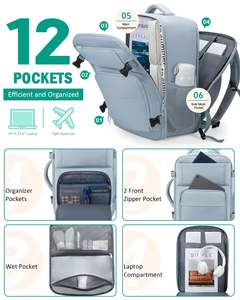 Grand sac à dos de voyage pour bagages approuvé par la compagnie aérienne Sac à dos à main - Product Image 6