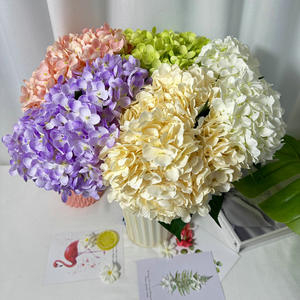 Дешевая цена S969, искусственная Гортензия с 5 головками, искусственные шелковые цветочные белые Искусственные цветы гортензии для свадебного мероприятия, украшения дома - Product Image 3