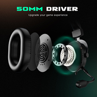 Casque Gaming Fifine H6 7.1 Son Surround Stéréo, Casque Gamer Filaire USB avec Rétroéclairage RGB