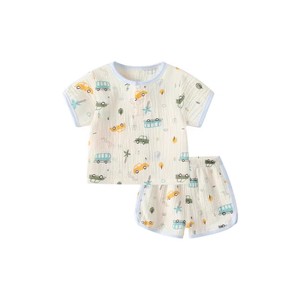 Conjunto de Verano de <span class=keywords><strong>Dos</strong></span> Piezas para Bebés, Niños y Niñas, Camiseta de Manga Corta y Pantalones Cortos, 100% Algodón, Estilo Delgado, Lindo Estampado Animal - Product Image 5