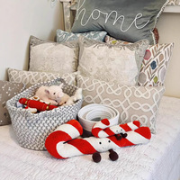 PLAYPOP Version Haute Style JC Canne à sucre de Noël en peluche douce et moelleuse, jouet décoratif de Noël, cadeau festif avec étiquette