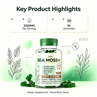 Gummies OEM Ultra Force à la Mousse de Mer 3200mg, 90 Unités, avec Fucus, Racine de Bardane, Végétaliennes, aux Baies Mixtes, pour l'Immunité, la Digestion et l'Énergie
