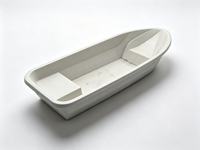Bateau de pêche robuste en plastique à coque carrée, bateau de travail en PE, embarcation de pêche aquatique pour l'utilisation en lac, rivière, mer