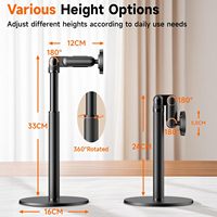 Support de téléphone/tablette magnétique et rotatif à 360° pour bureau/salon |   Support en aluminium 2-en-1 avec une grande stabilité pour