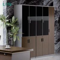 Bureau d'angle contemporain moderne Liyu pour PDG, table d'ordinateur en bois extensible et convertible avec finition mélamine