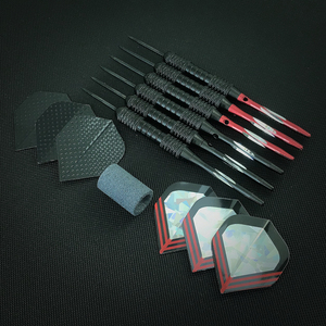 Ensemble de fléchettes de qualité supérieure : Ensemble de 6 fléchettes en acier de 24 g, motif licorne, dans un coffret cadeau noir et rouge de qualité supérieure - Product Image 3