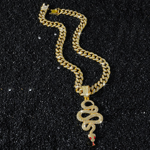 Nuevo Collar con Colgante de Serpiente de Aleación Brillante con Diseño de Personalización Simple, Collar Hiphop para Hombre, Joyería al por Mayor - Product Image 4