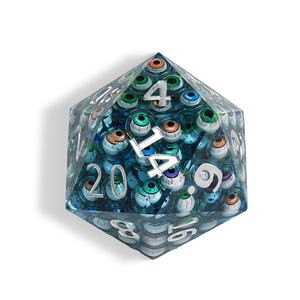 DND RPG <b>Large</b> Polyhedral Resin Dice Set 35mm 55mm D20 Eyeball/Dragon Eye/Skull with Liquid Core Sharp Edge Multi-Sided for Games - Product Image 3