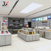 Solution clé en main pour vitrine de magasin de détail moderne avec écran LED personnalisé, comptoir de présentation pour jouets, cadeaux, vêtements, boutique