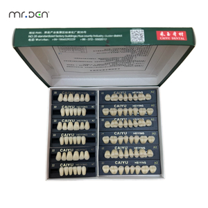 Matériaux dentaires Mr.Den, résine acrylique, dents antérieures supérieures et inférieures manuelles, 2 couches, certifiées CE, prothèse dentaire - Product Image 2
