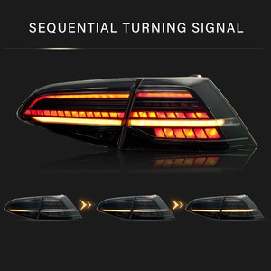 Calabazas Traseras Full LED para VW <span class=keywords><strong>Golf</strong></span> 7 MK7 <span class=keywords><strong>Golf</strong></span> 7.5 TDI TSI 2013-2018 Rojo y Ahumado con Intermitente Secuencial para <span class=keywords><strong>Golf</strong></span> 7 MK7 - Product Image 4