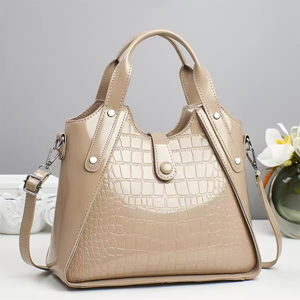 Nouveau sac à main pour femme en toile imperméable à motif crocodile, grande capacité, tendance, à porter à l'épaule ou en bandoulière, avec fermeture éclair - Product Image 2