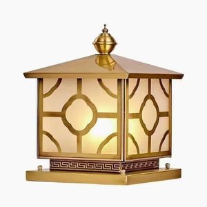 Chinese Style Square Copper Outdoor Wall Lamp 220V LED Waterproof For Villa Doorway Balcony <b>Corridor</b> <b>Lighting</b> - Product Image 2