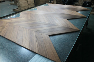 Suelo de madera de nogal de espiga 600x90x10/4mm Instalación de clic de parquet de espina de pescado para uso en interiores - Product Image 4