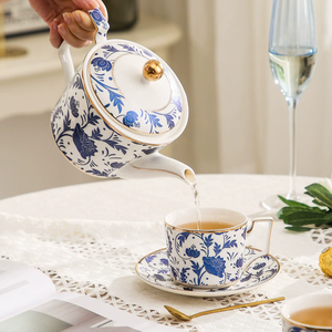 Wholesale 15-Piece High-End Ceramic <b>Coffee</b> & <b>Tea</b> <b>Set</b> Bone China for Afternoon <b>Tea</b> & Black <b>Tea</b> Presented in a Stylish Gift Box - Product Image 5