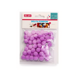 Palline Pompom ILAN 1,5 cm Viola 60 Pezzi Decorazioni Artigianali - Product Image 2