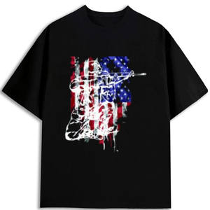 Camiseta Patriótica para Hombre, 180 g/m², 100% Algodón, Estampado de Bandera Americana, Cuello Redondo, Envío desde Almacén en EE. UU. - Product Image 1