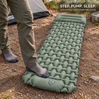 Matelas de couchage gonflable pour le backpacking avec cellules d'air en nid d'abeille, pompe à pied intégrée et nylon TPU 40D pour le développement OEM