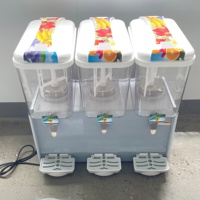 Distributeur de jus commercial à 3 réservoirs, machine à boissons froides en acier inoxydable pour usage en restaurant