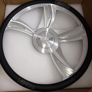 Customized horn finish <b>brush</b> silver /chrome forged steering wheel for Classic cars - Product Image 3
