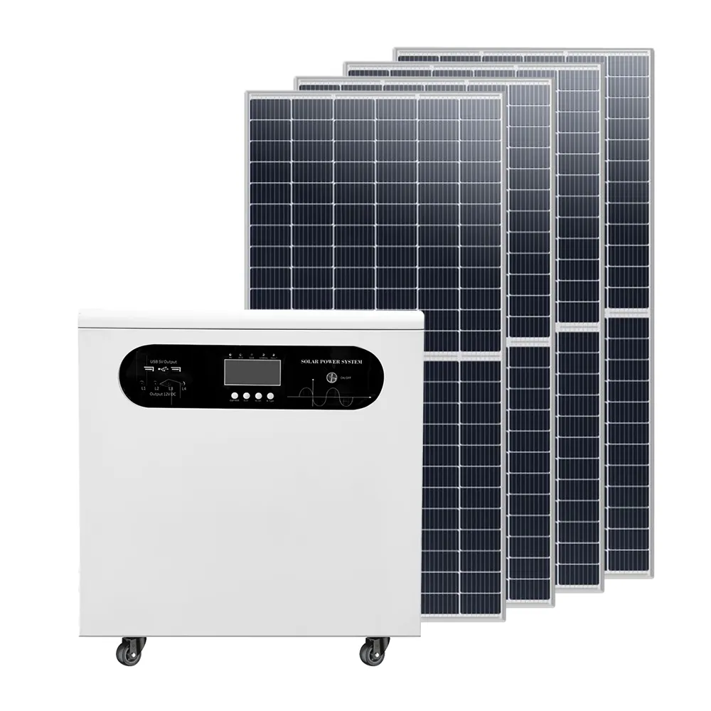 ソーラー発電機電源ステーションホーム緊急1200W3000W5000Wポータブルモバイルソーラーエネルギーパワーバンク (アップ付き)