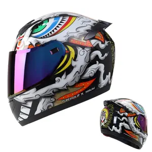 Casque de moto professionnel tout-terrain Casque de motocross de course de descente à moteur Casque de moto intégral