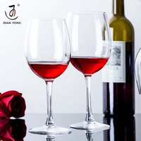 Vente en gros Dian Tong Haute Qualité Restaurant Longue Tige Gobelet Verre Mariage Verres À Vin Rouge Ensemble 6 Logo Personnalisé Or Jante 65-230ml