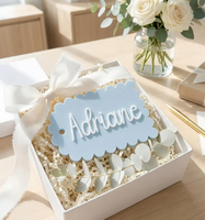 Panneau de nom en acrylique avec police cursive personnalisée, plaque monogramme initiale personnalisée pour la maison