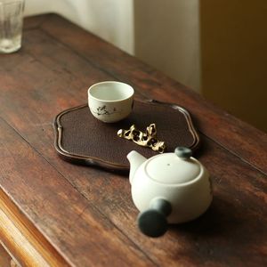 Alfombra de bambú y ratán morado con diseño de flor de ciruelo, soporte para tetera, utensilios y accesorios para la ceremonia del té de inspiración zen, posavasos. - Product Image 2