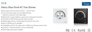 Atenuador LED Rotatorio <span class=keywords><strong>S1</strong></span>-<span class=keywords><strong>K</strong></span> AC100V 240V RF2.4G Inalámbrico 1CH Triac Táctil - Product Image 2