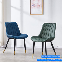 Bazhou usine mingshuai Pas Cher moderne de luxe à manger restaurant en cuir chaise avec la jambe en métal