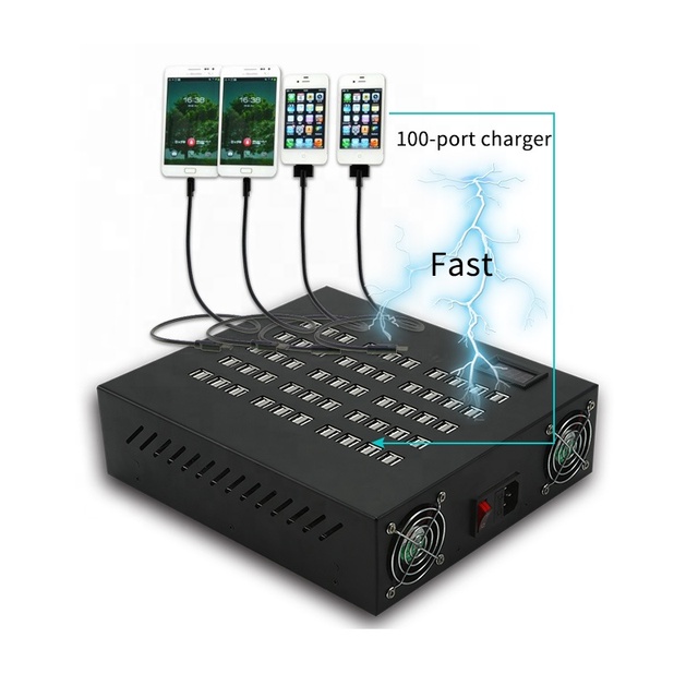 100 Ports 500W(100A) Multiple USB Charger Station Multiport USB Charging Station Intelligent Detection for Smartphones Tablets
