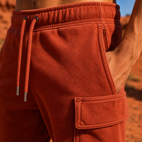 Pantalon cargo jogger personnalisé grande taille pour femme, en molleton de coton épais 480g, avec revers côtelés, taille à cordon de serrage et poches latérales, du S au 5X